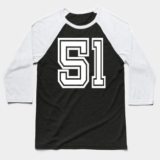 Number 51 for a sports team, group, or community T-Shirt Baseball T-Shirt